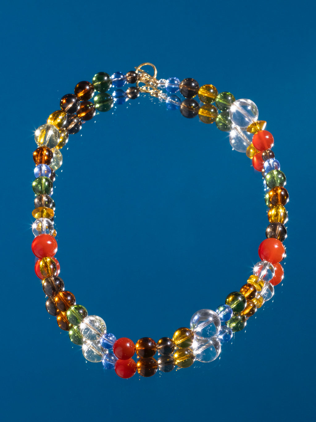 Glass & Quartz Rainbow Necklace