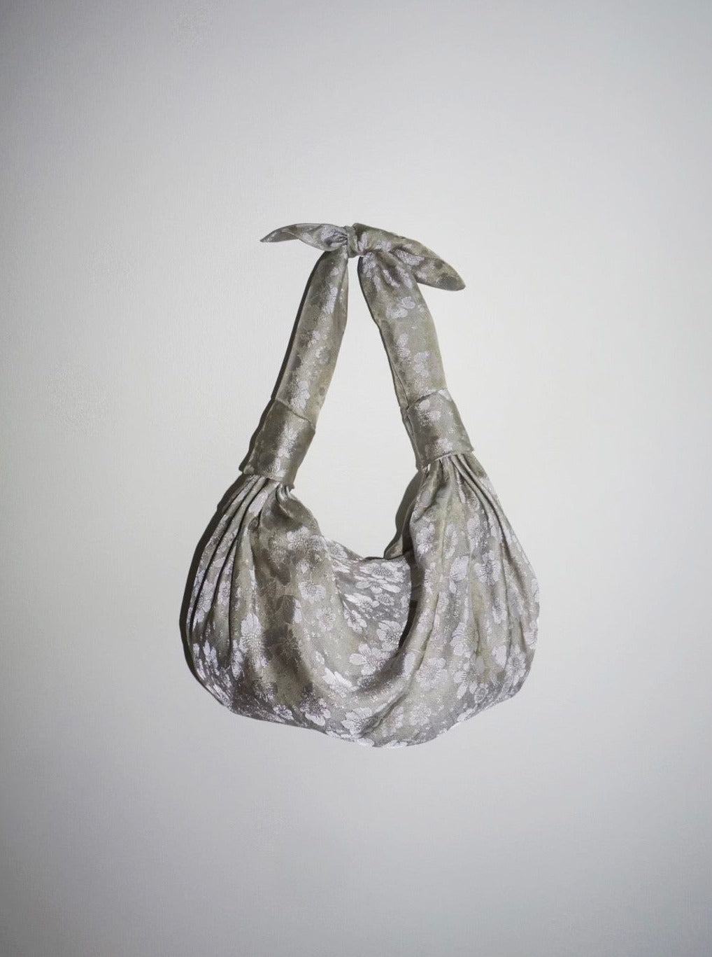 Silver Floral Mini Knot Bag