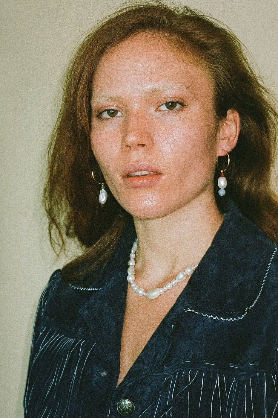 Mismatched Drop Pearl Hoops