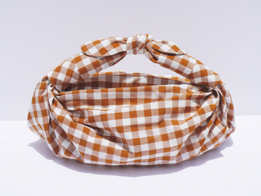 Ginger Gingham Knot Bag