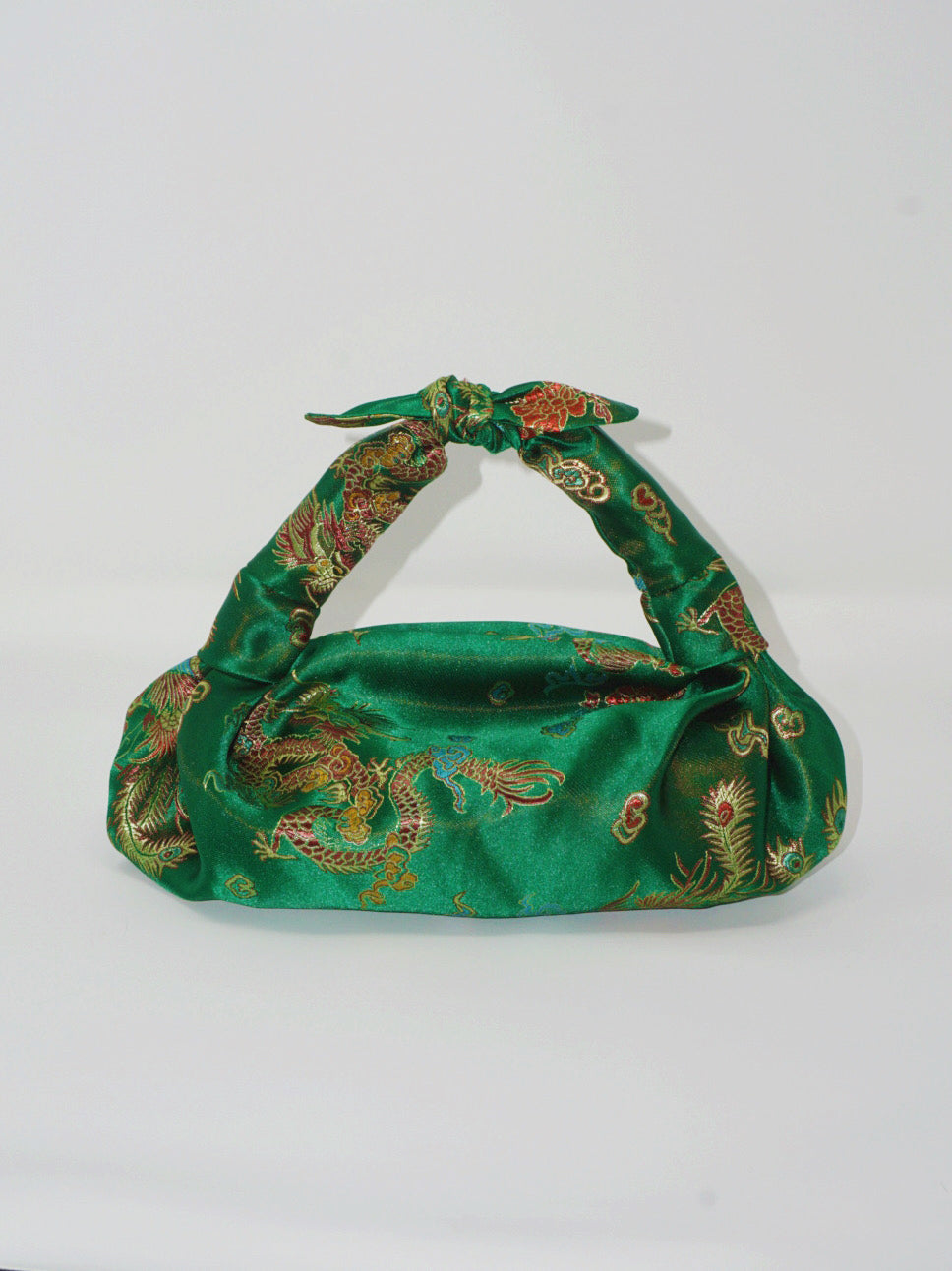 Kelly Green Brocade Mini Knot Bag