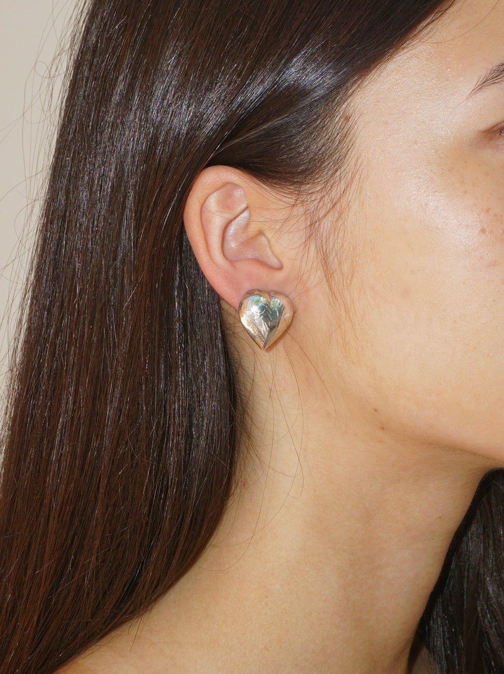 Western Silver Heart Earrings