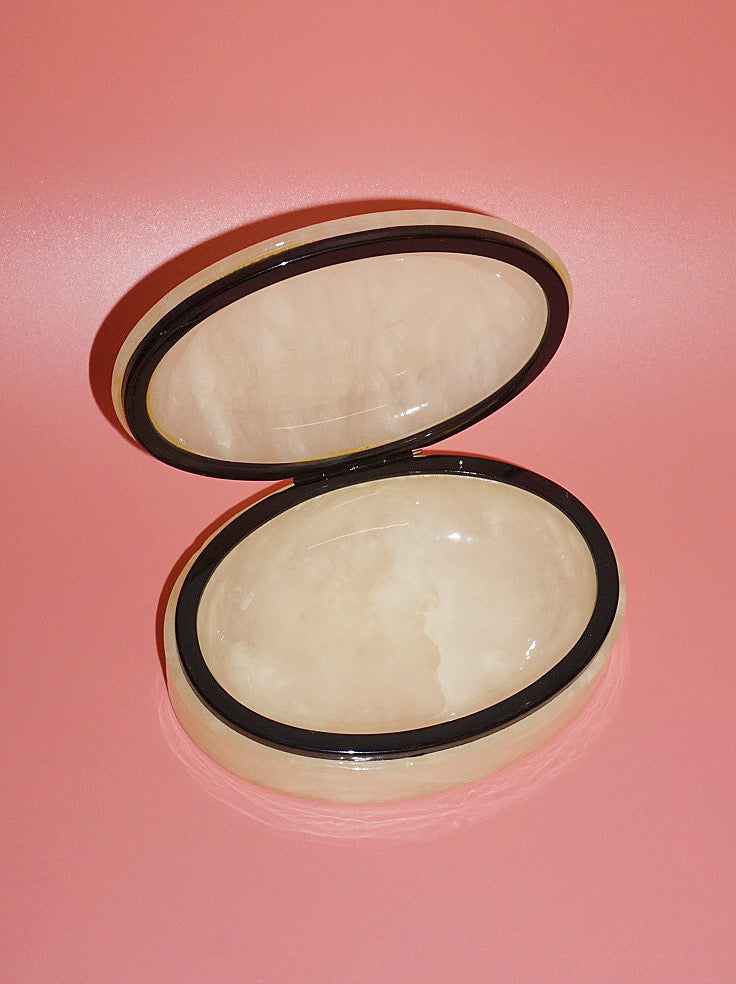 Vintage Alabaster Oval Box