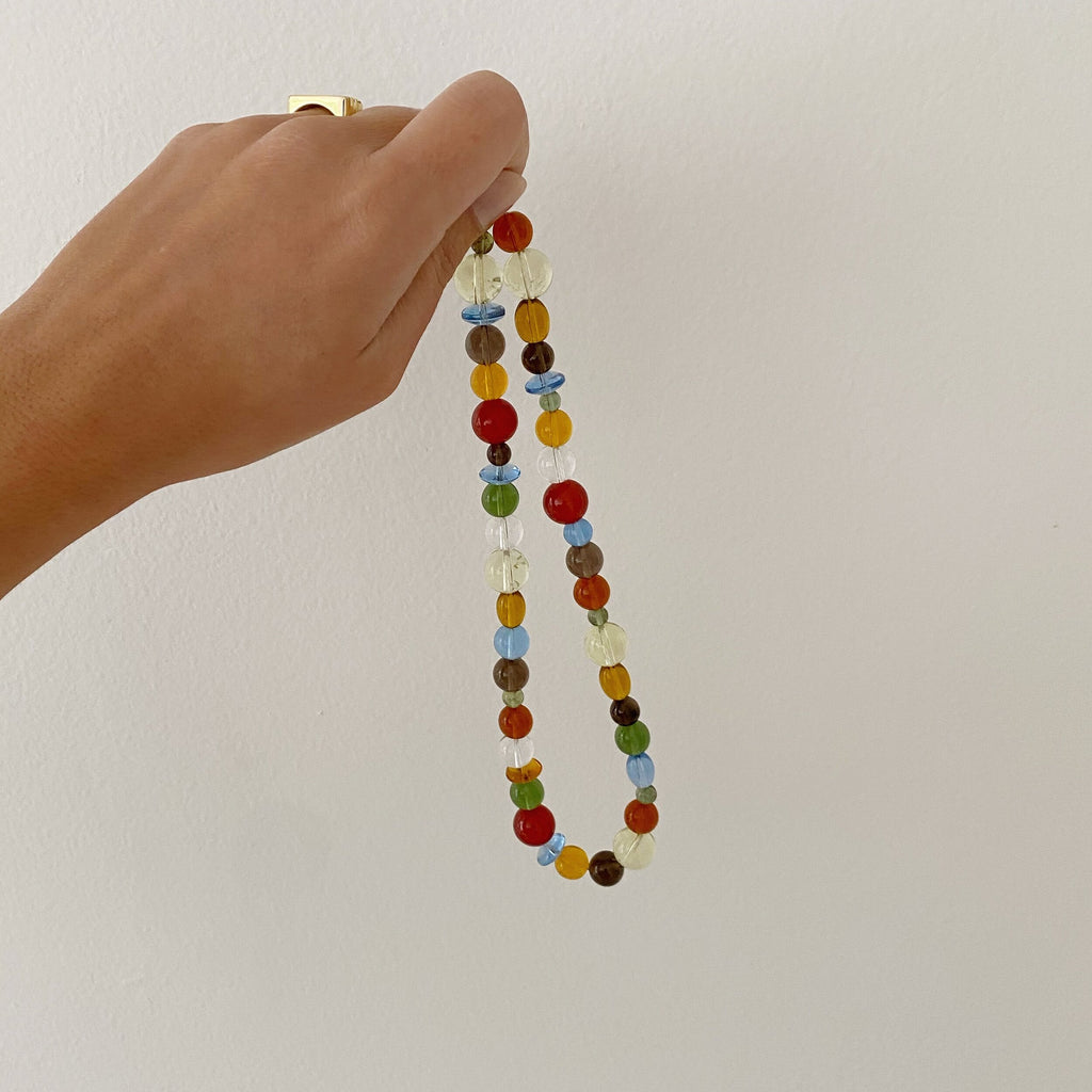 Glass & Quartz Rainbow Necklace