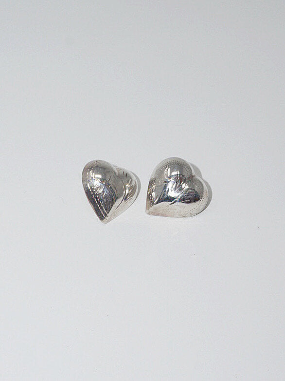 Western Silver Heart Earrings